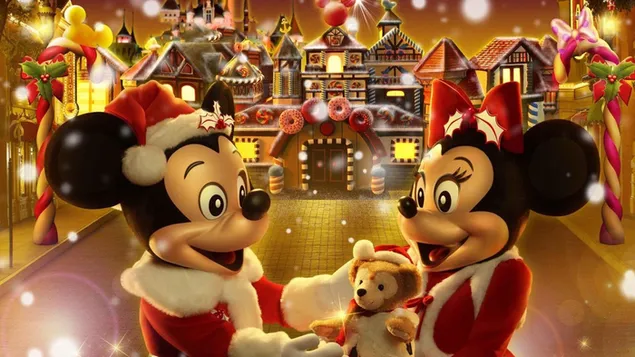 Christmas love with Mickey and Minie