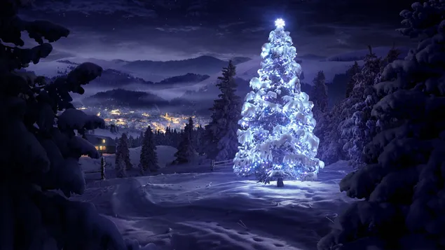 Weihnachtsnacht - leuchtender Baum herunterladen