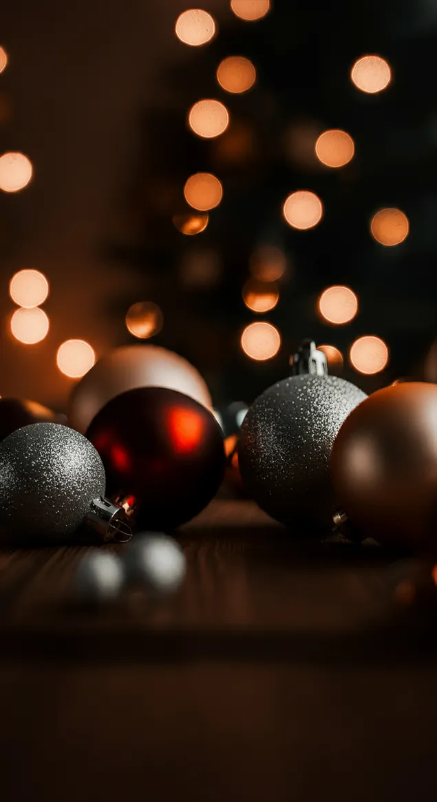 Hiasan Krismas di atas meja HD kertas dinding