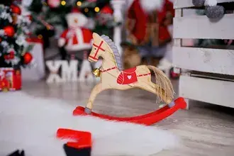 Cavalo de balanço de Natal presente de feriado HD papel de parede