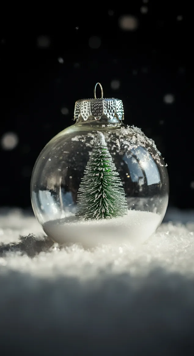 כדור שלג של חג המולד על קרח HD טפט