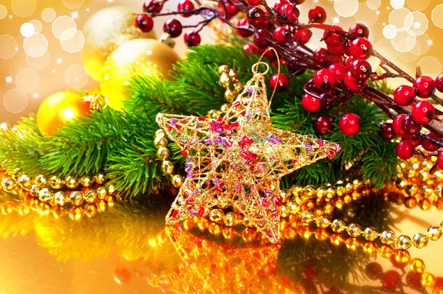 etoile et boules de noel avec des ornements en forme de branche de cerisier telechargement