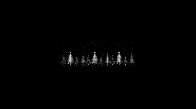 Christmas Tree and Stars - Minimalist 4K wallpaper