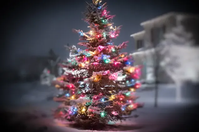 Lampu unik pohon natal