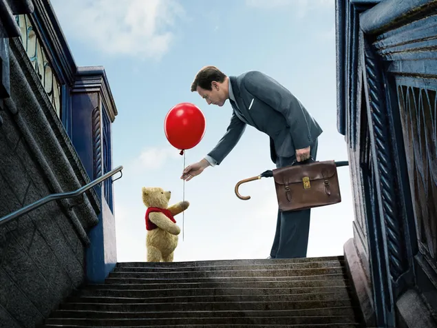 Christopher Robin dan Pooh 4K kertas dinding