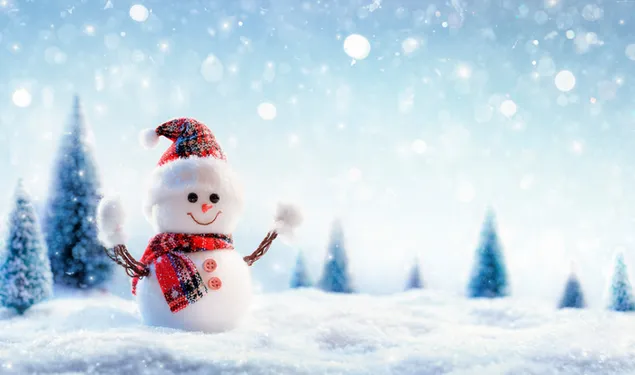 Chúc mừng năm mới Người tuyết dễ thương và mùa đông tải xuống