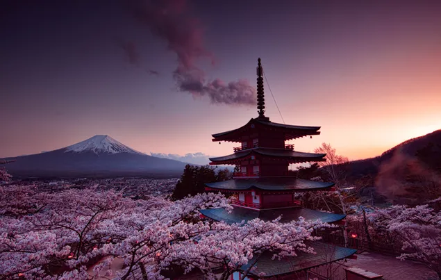 Menara Churei Gunung Fuji Jepang unduhan