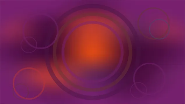 Circle background in ubuntu color schema  2K wallpaper