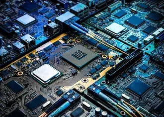 pozadi sestavy plosnych spoju s mikroprocesory a optickymi vlakny stahnout