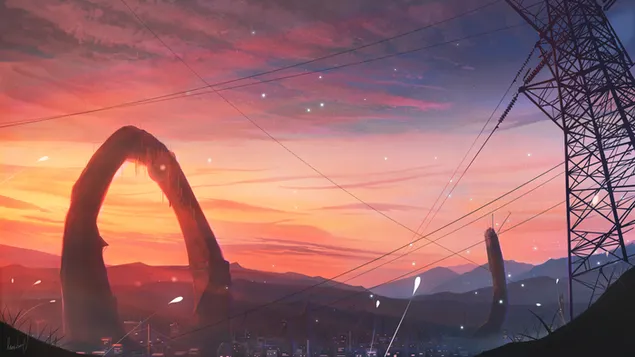 Miesto vakaras 4K ekrano užsklanda