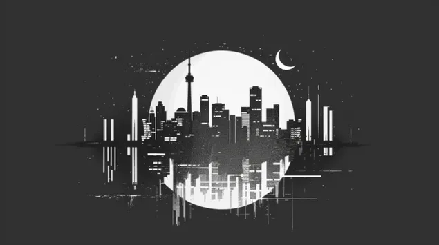 City Skyline Feature 8K pozadina