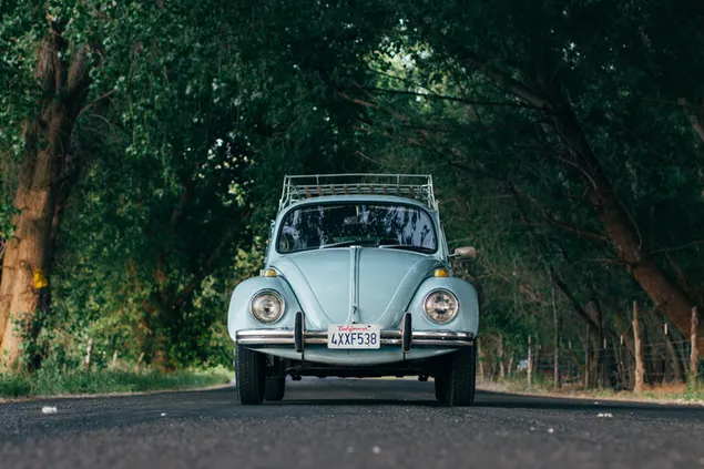 Klassisk blå Volkswagen Beetle 4K tapet