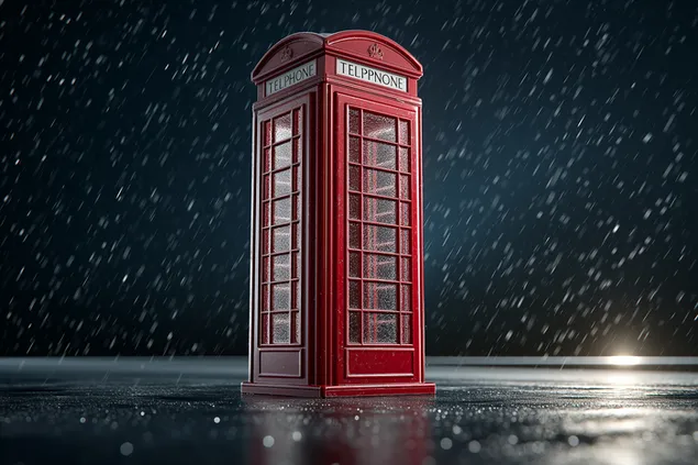 klasyczna brytyjska budka telefoniczna w otwartym krajobrazie pobierz