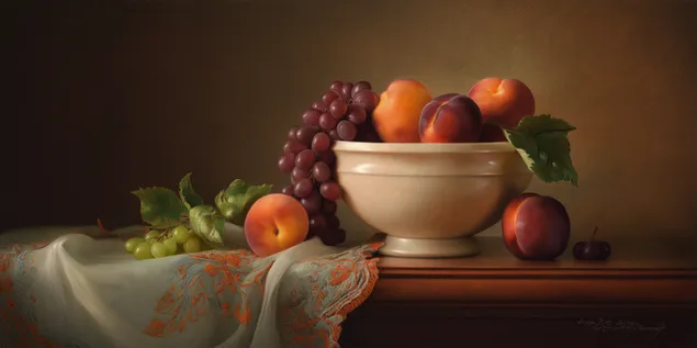descarcare natura statica clasica cu un bol cu   diverse fructe coapte