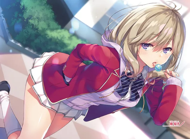 Elitens klassrum - Sakurako Tsubaki 2K bakgrund