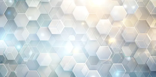 Gradient i pastër i bardhë me forma gjeometrike të tejdukshme dhe shkëlqim argjendi në tonet pastel 4K sfond