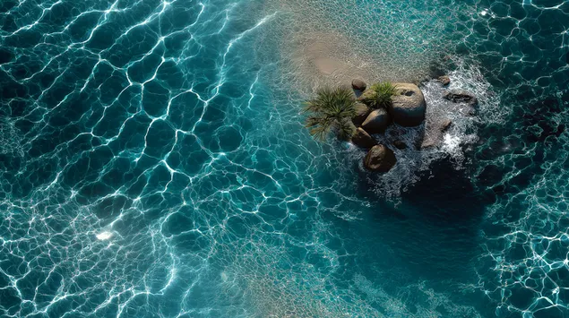 Чиста морска вода одозго, чиста водена позадина 2K позадина