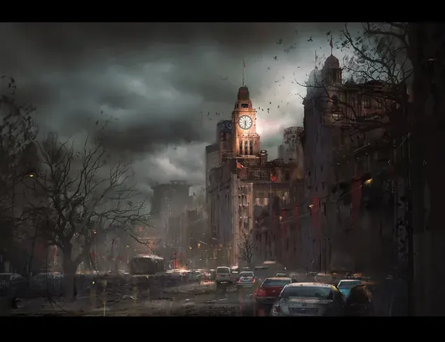 ville de la tour de l'horloge dans l'ancien temps telechargement