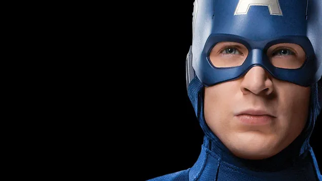 克里斯·埃文斯（Chris Evans）的特写，戴着美国队长面具的英俊演员 HD 壁纸