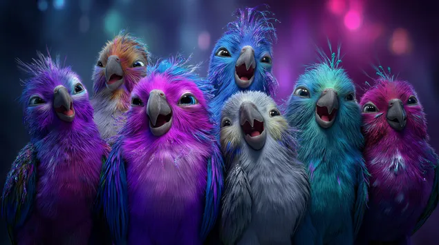 muat turun gambar jarak dekat burung gebu main dengan bulu berpelbagai