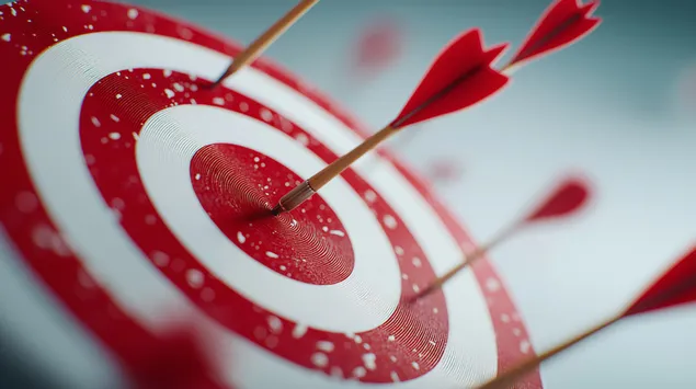 naerbillede af bueskydningsmal ramt af flere centrerede pile download