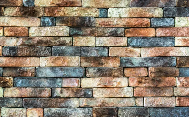 Nærbillede af brune og sorte mursten, vægbaggrund HD tapet