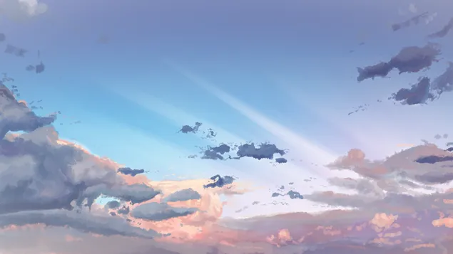 Cloud blue sky anime 4K wallpaper download