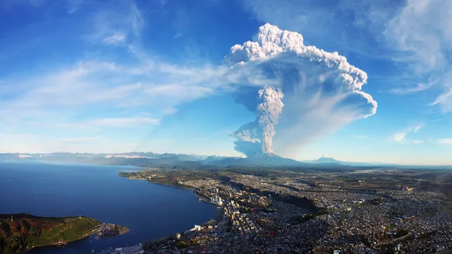 Rauchwolke, Vulkanausbruch aus der Ferne herunterladen
