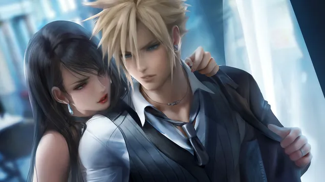 Cloud with Tifa - Final Fantasy VII Remake (FF7) tải xuống