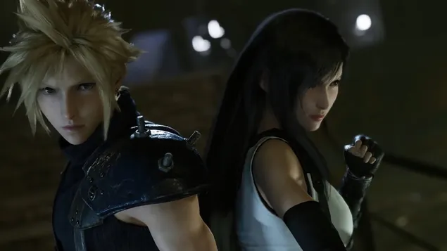 Cloud with Tifa - Final Fantasy VII Remake (Video Game)