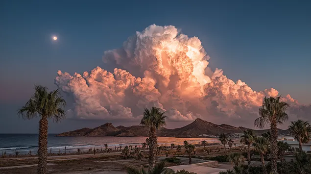 tengerparti taj alkonyatkor hegyekkel letoltes