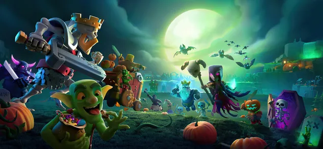 coc army fighting in the dark night  download