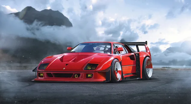 Coche deportivo rojo Ferrari F40 descargar