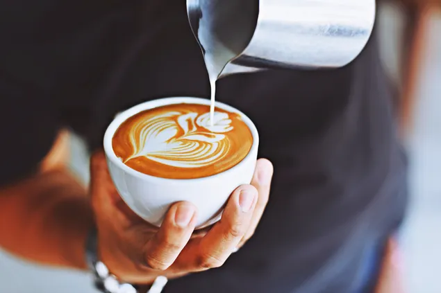 Kaffe latte blomsterkunst download