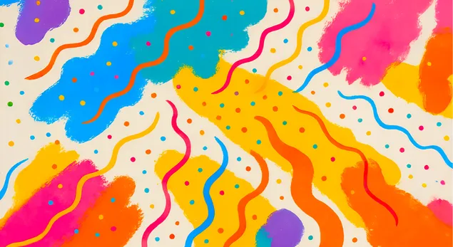 Hình nền Nền trừu tượng đầy màu sắc với các đường lượn sóng 4K