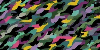 Colorful Abstract Camouflage Pattern with Random Shapes 2K wallpaper