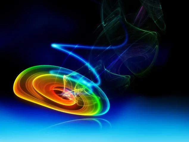 Formes abstractes de colors davant d'un fons blau clar i fosc 2K fons de pantalla