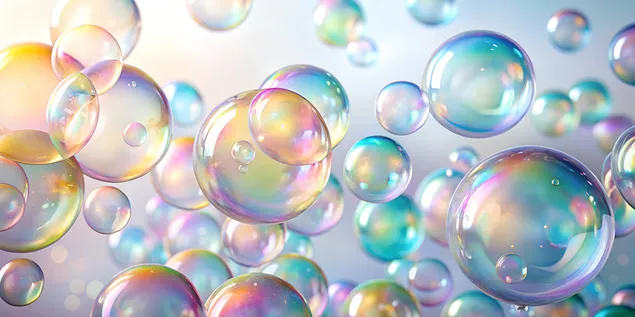 krasaini un mirdzosi ziepju burbuli, kas peld gaisa, radot sapnainu un divainu atmosferu lejupieladet