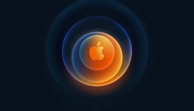 カラフルなアップルの円形ロゴ