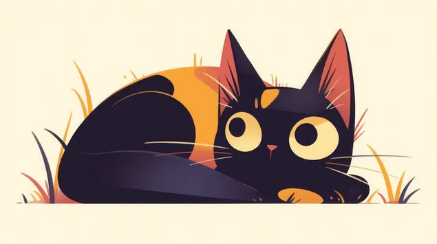 Шпалери Барвистий дизайн чарівний милий кіт 4K