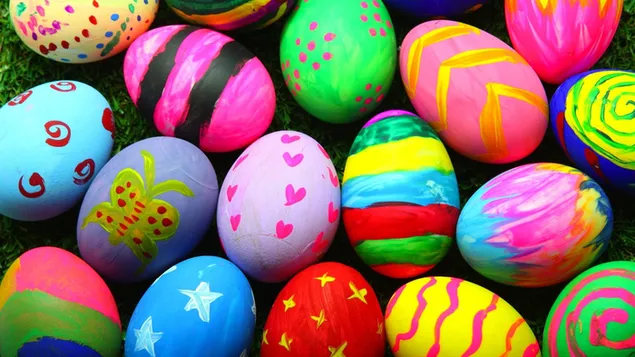 Kleurrijke Paaseieren, Pasen, Eieren, Feesten, Kleurrijk download