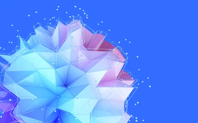 Bunte geometrische Formen auf blauem Hintergrund herunterladen