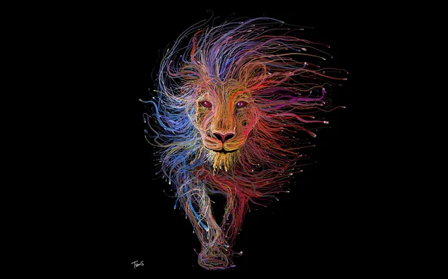 Kleurrijke leeuw download