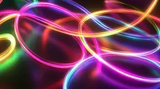 Listras coloridas de neon em um fluxo cósmico 8K papel de parede