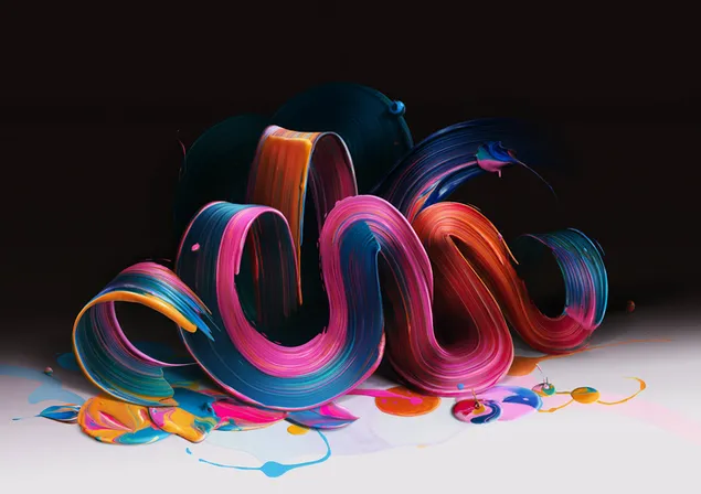 Colorful paint waves