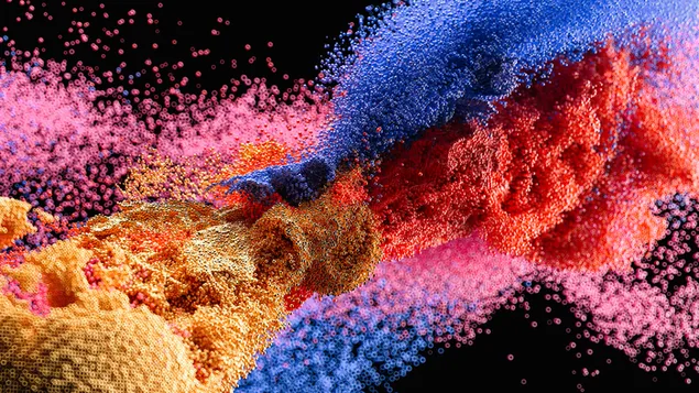 Tapeta Barevné cákance na černém pozadí 8K