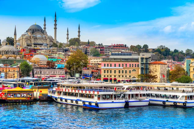 Kleurrijk uitzicht op Istanbul, een van de mooiste steden van Turkije