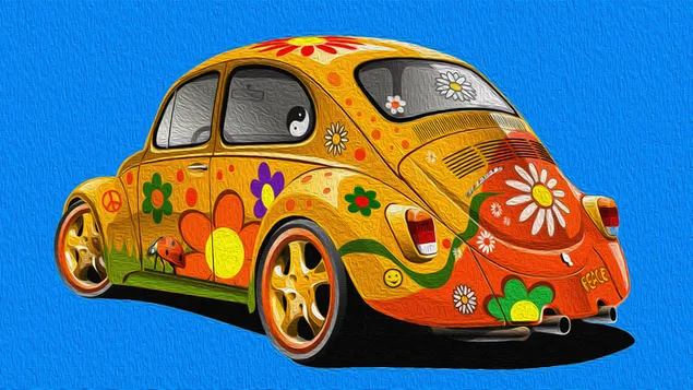 Kleurrijk Volkswagen Kever canvas