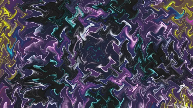 امواج رنگارنگ شماره 11 کاغذدیواری  HD