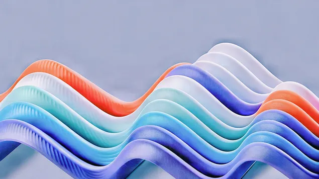 Hình nền Tấm nhựa gợn sóng nhiều màu sắc mô phỏng sóng biển 4K